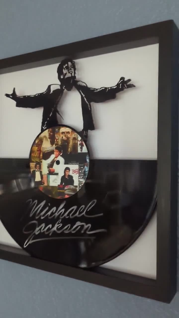 FRAMED Michael Jackson Art - LP Vinyl Album Cut Into Art - FREE
