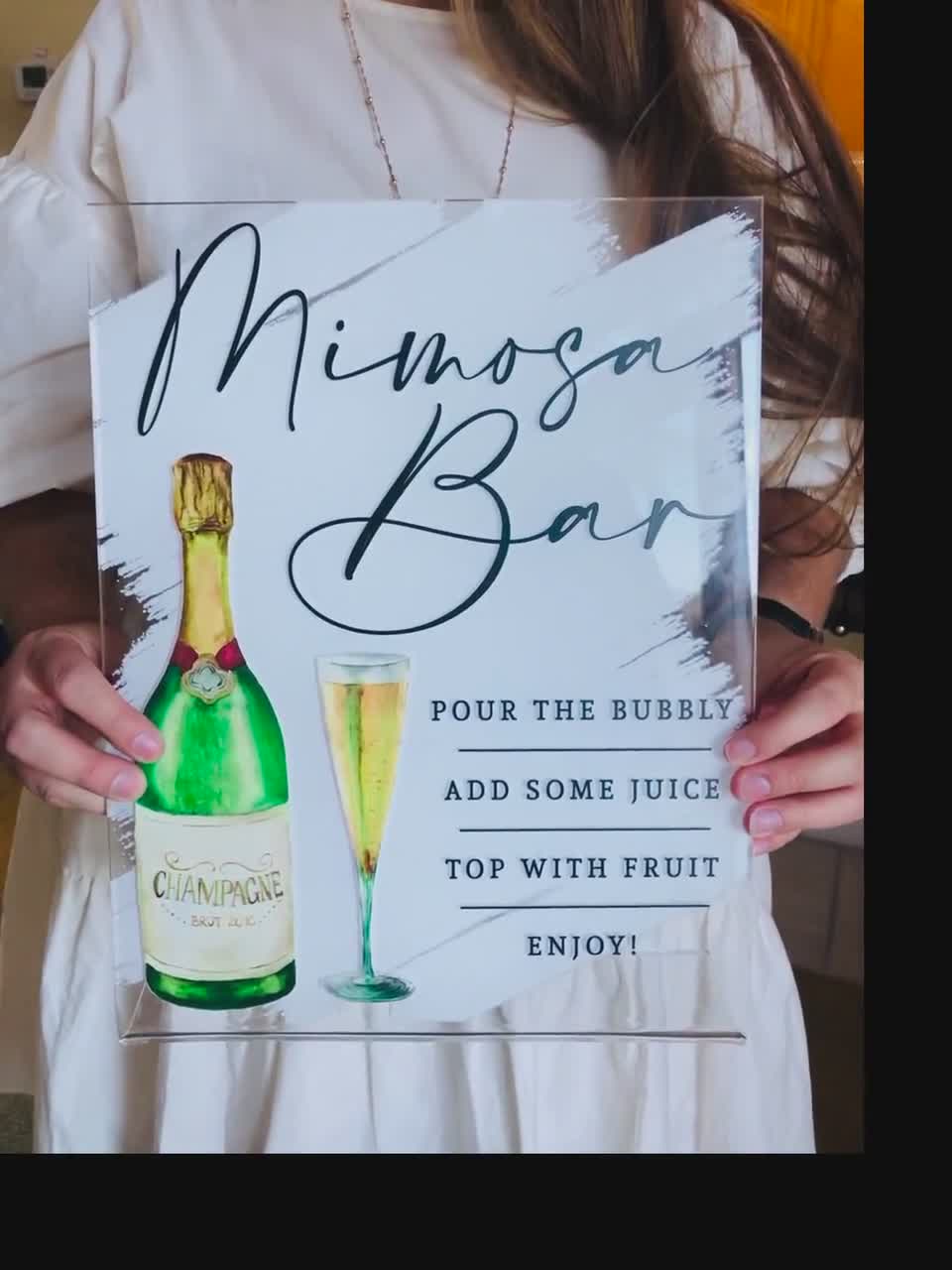 ADELLA Modern Minimalist Bridal Mimosa Bar Sign