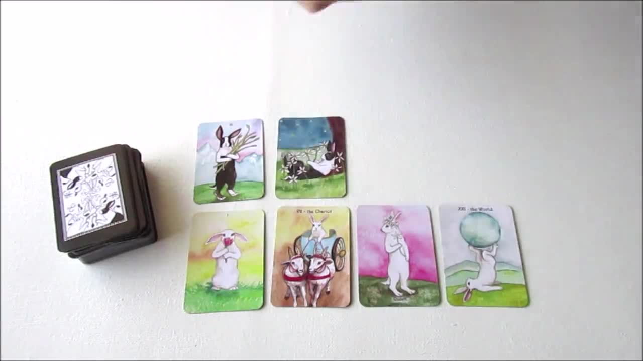 MINI Boxed Rabbit Tarot Deck - Mini Animal Art Card Deck