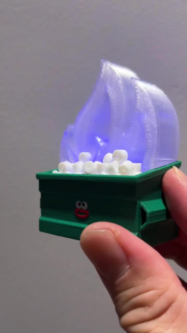 Flickering Mini Dumpster Fire: Vibrating LED Desk Toy & Gag Gift Flickering Mini Dumpster Fire: Vibrating LED Desk Toy & Gag Gift
