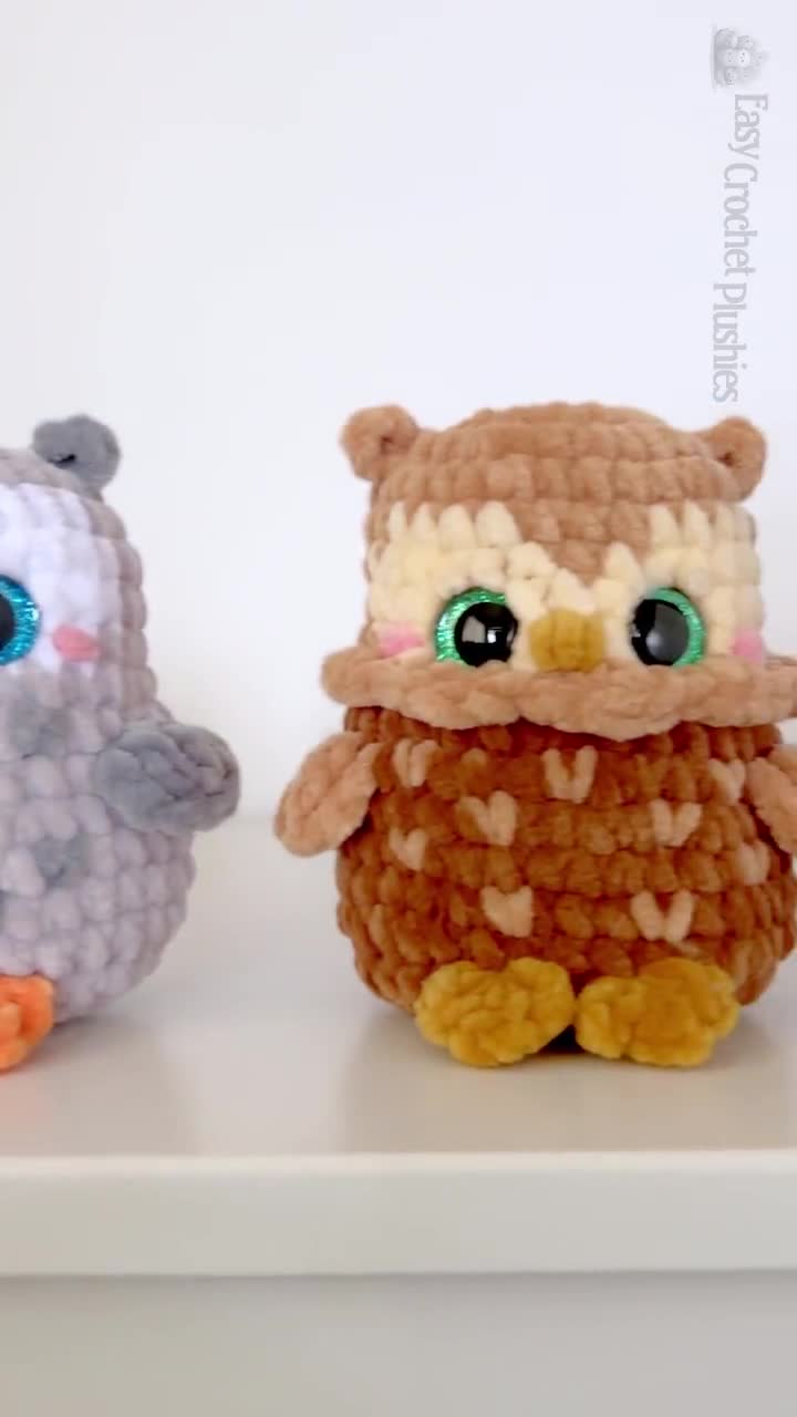Patrón de búho a crochet: Amigurumi fácil y rápido 4 en 1 (sin costuras) PDF video poster