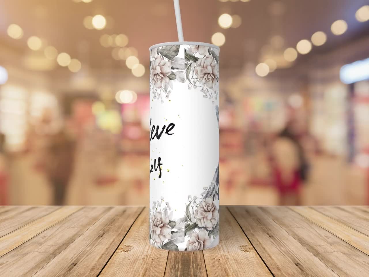 20oz Skinny Tumbler Wrap Sublimation Design Believe in yourself, Affir –  Emily WebDesigner