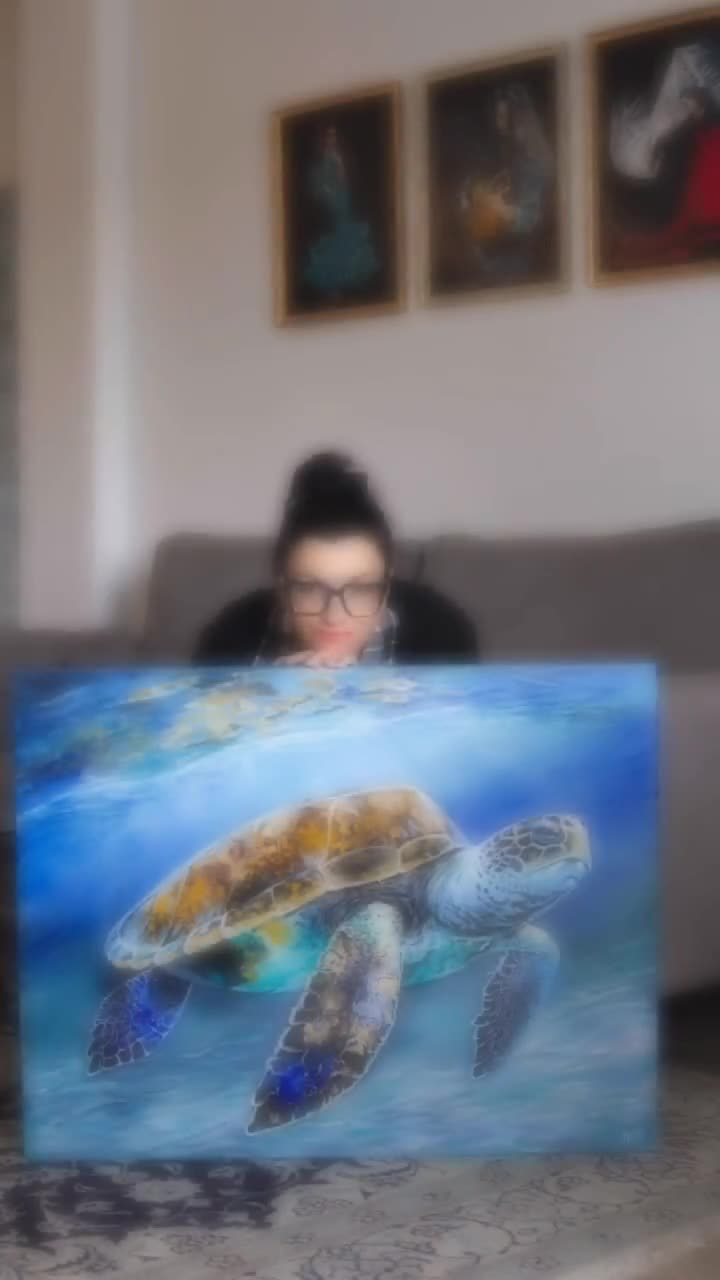 Décoration de tortue de mer en bois sculpté à la main avec