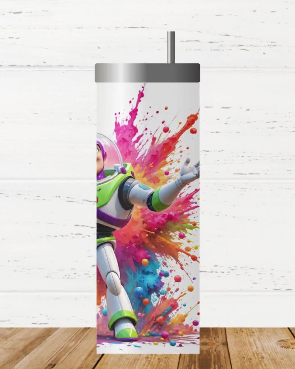 Envoltorio para vaso de Buzz Lightyear / Vaso de Toy Story con salpicaduras de color (descarga digital) video poster