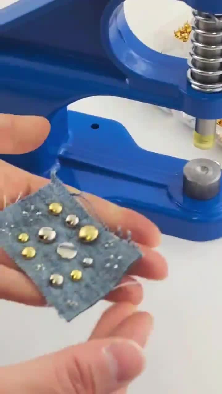 Bedazzler Stud Setter Starter Kit 1200 Rhinestone in Settings Studs In 3 Sizes And 6 Assorted Colors Dies Included DIY Garment Embellishment video poster