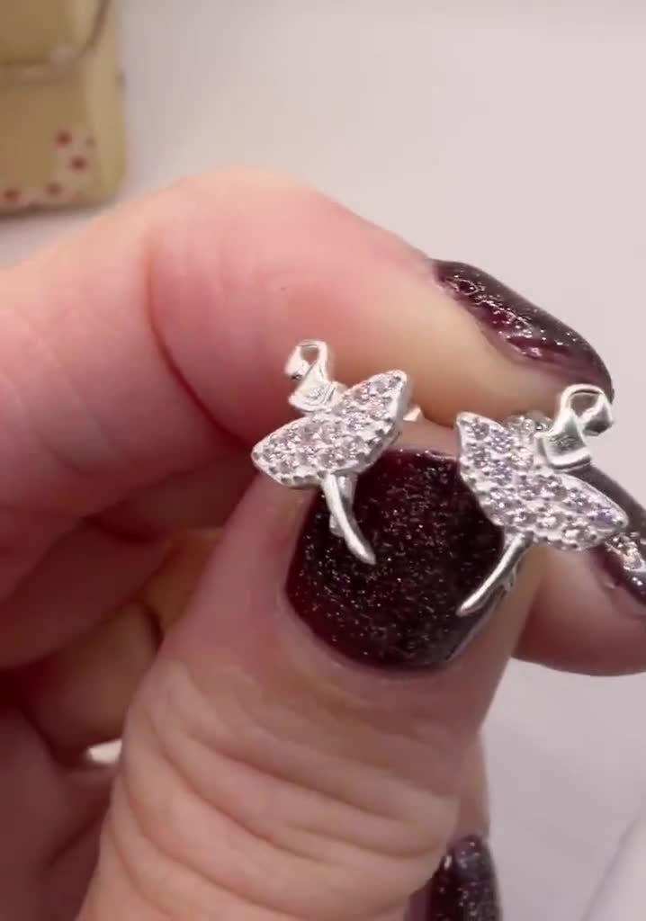 inSCINTILLE Orecchini donna pendenti con Ballerina Danza placcata e confezione regalo inclusa nel prezzo (Argento