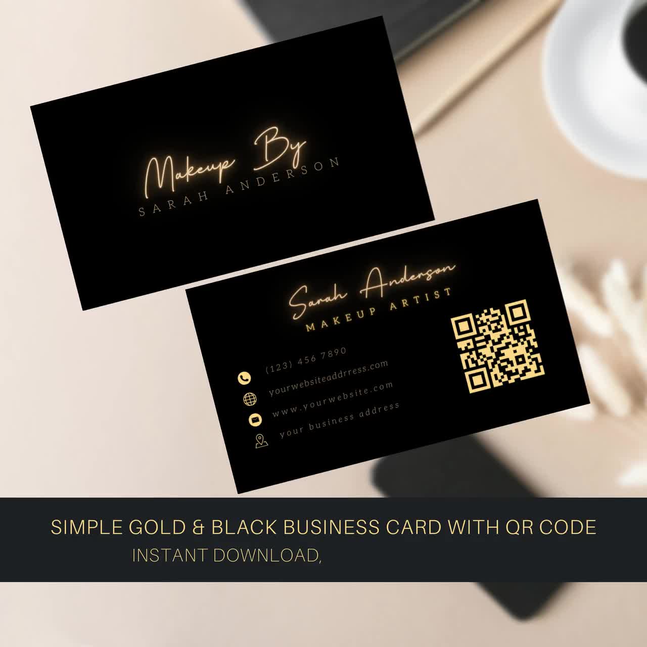 Custom Minimal Luxury Business Card Design With QR Code 