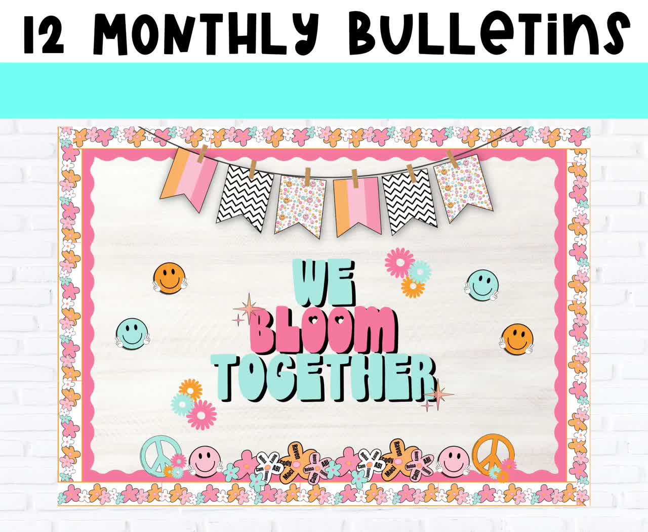 Editable Bulletin KITS 12 Monthly Bulletin Ideas. Holiday Bulletin Board  Kit. DIY Classroom Decor. Printable Bulletin Borders. Valentines 