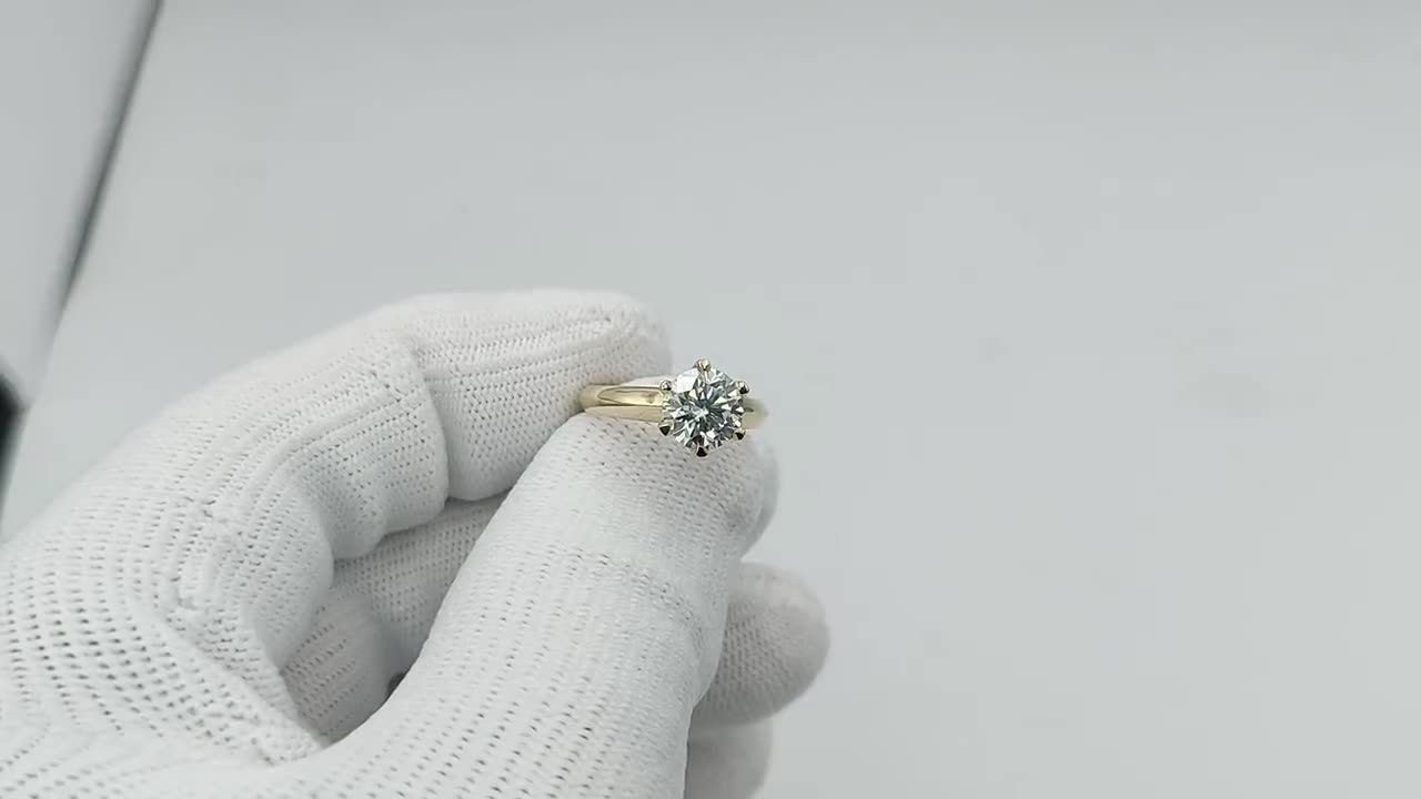 2ct Moissanite Engagement Ring, 14k Gold Vermeil, Round Cut - Etsy