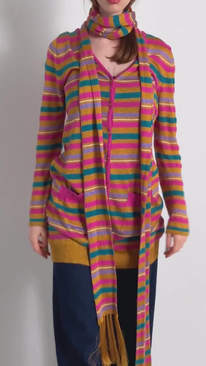 00s Vintage Preloved Y2K Dolce& Gabbana Metallic Striped Long