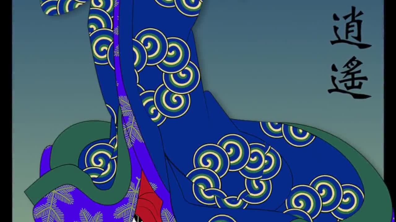 MOON WALK Metal Print, Wall Art, Cat Print, Original Art, Cat Tales, Ukiyoe, Japanese culture, kitten, parenting, kimono, moon gazing, child video poster