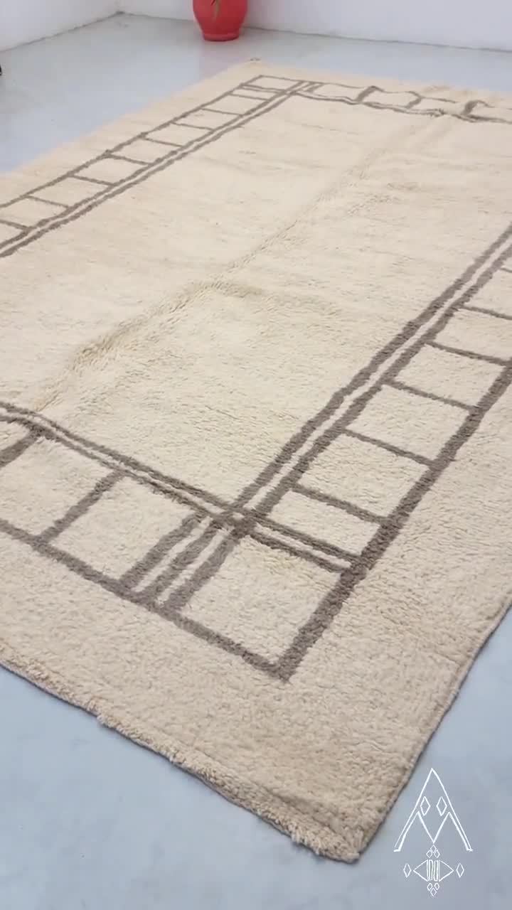 Tapis Berbère Marocain Fait Main - Laine De Mouton - 6.5x9.5 Ft - Style Boho Moderne