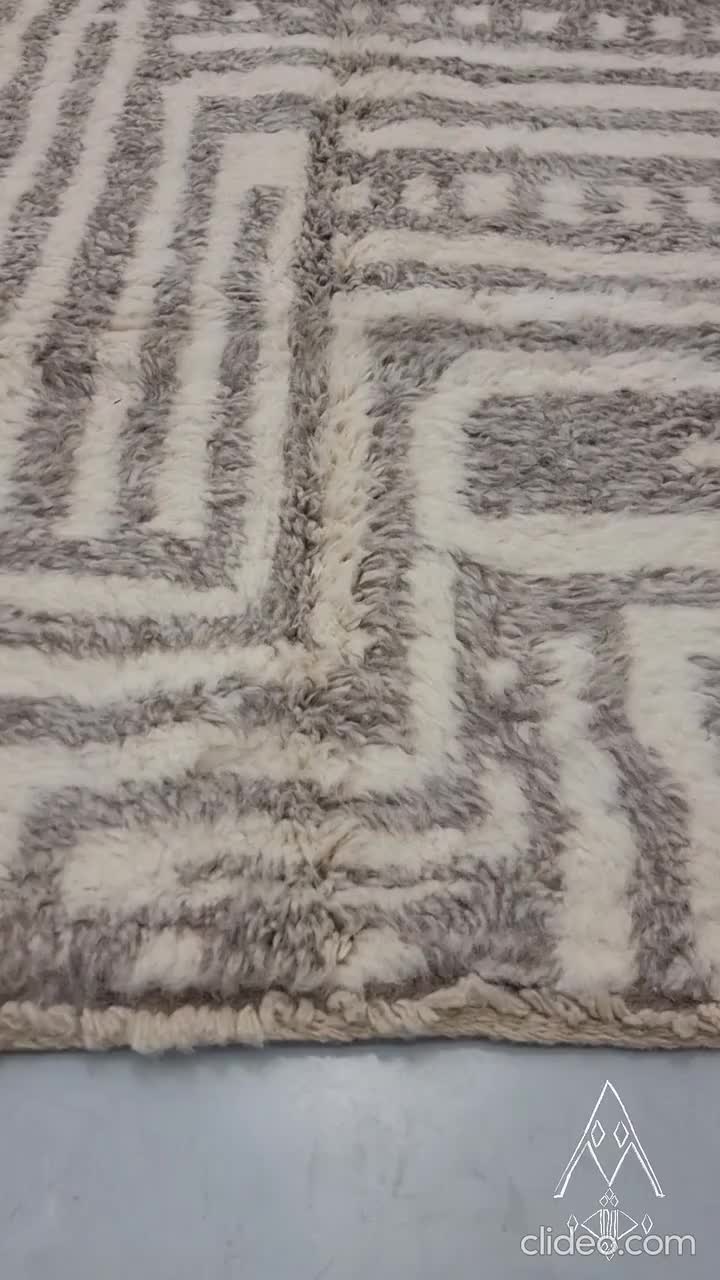 Tapis Berbère Marocain Fait Main 6.5x9.5 Ft – Laine – Style Bohème Moderne