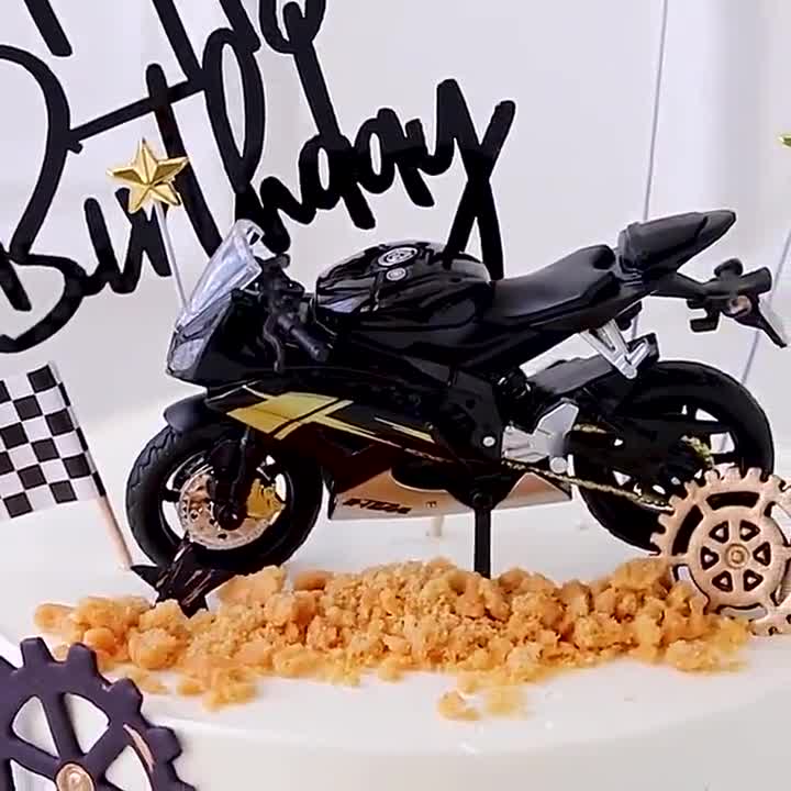 Cake Topper, Cake Decorations - Motorcycle Street Bike - Black - Large –  Rampant Cake & Party