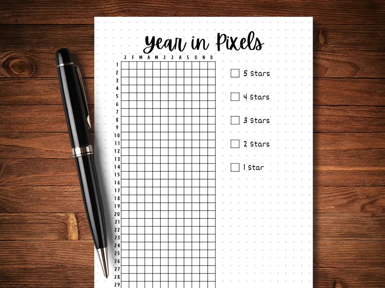 ファッション姫 通販 Journal PRINTABLE - Pixels in Year Page Page Planner - 日焼け止め
