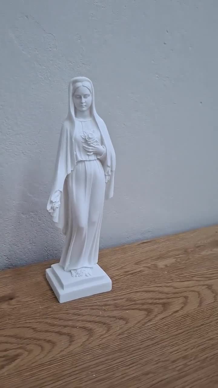 Virgin Mary Mother of Jesus Statue - Madonna of the Rose Sculpture