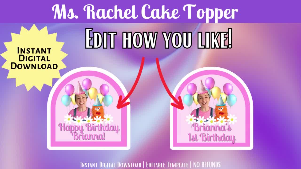 Ms Rachel Cake Topper Songs For Littles Digital Printable, 47 OFF