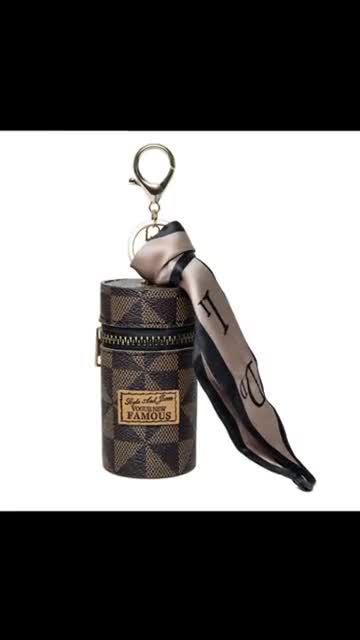 Mini Lipstick Keychain Bag – Luxury Pattern Cylinder Pouch video poster