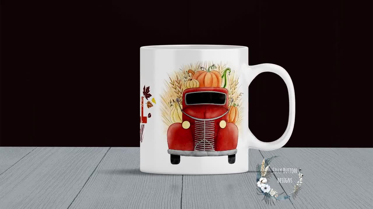 Fall quote mug sublimation Pumpkin mug wrap Autumn design By Shuneika