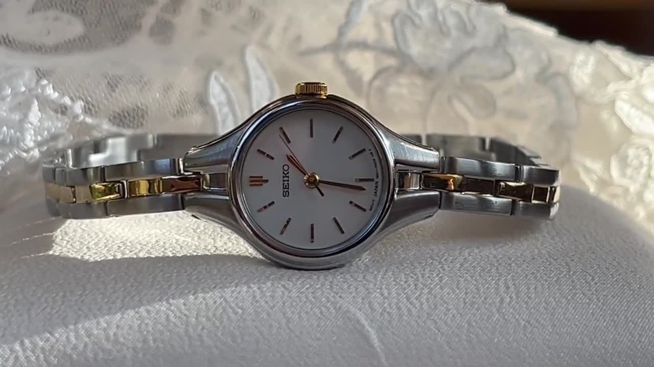 Elegant 1980s Vintage Japanese small quartz ladies dress watch Seiko  silver color case, Women two tone quartz watch, Watch ladies gift