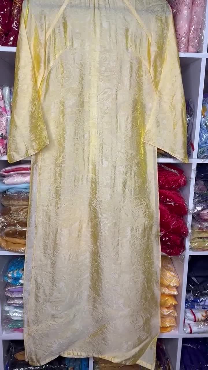 Yellow Ao Dai with Pearls neckline-Tơ Tencel video poster
