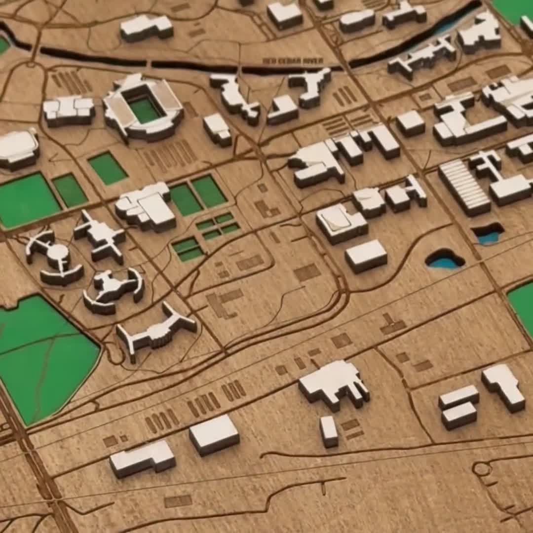 University of Miami Campus Map 3D Wooden Wall Art video poster