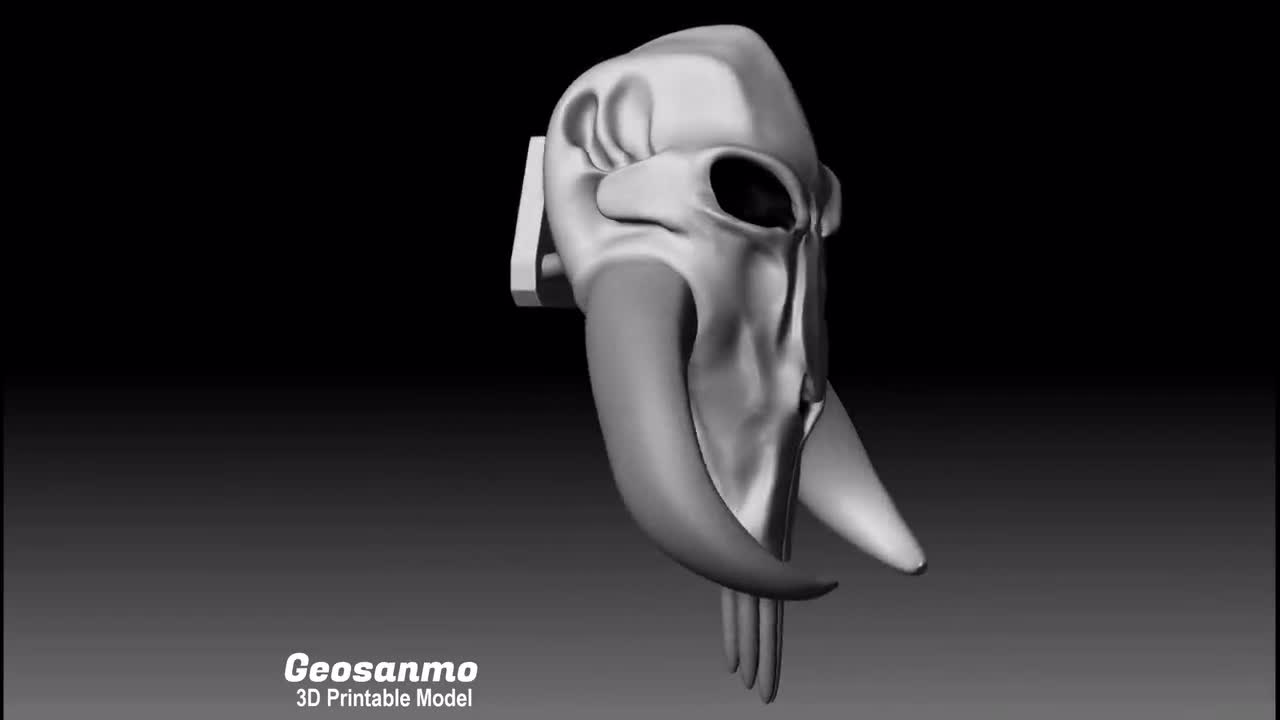 マンダロリアン洞窟のミソサウルスの頭蓋骨ベスカル装飾品3Dプリント