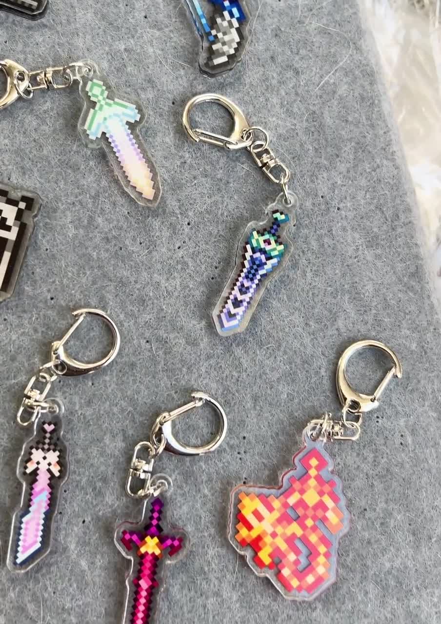 Terraria 5CM Weapon Acrylic Keychain / Keyring - Handmade Video