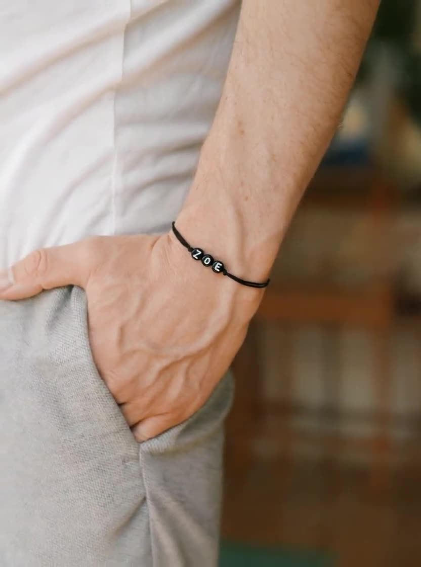 name_black_round_beads_bracele
