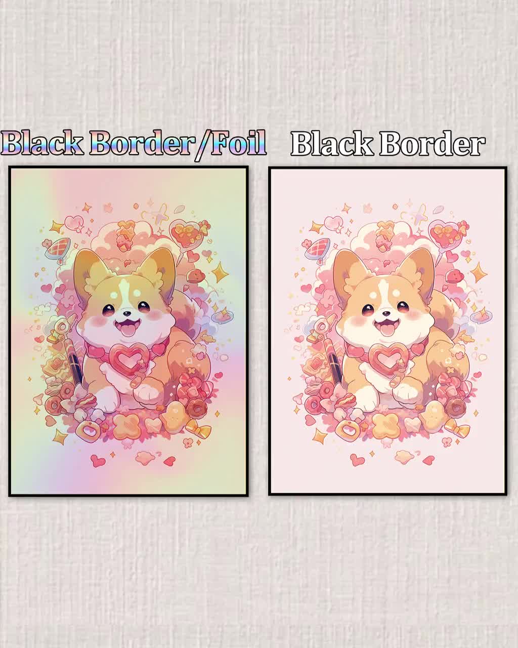 MTG Card Sleeves, Kawaii Corgi Anime TCG Sleeves. Matte/ Foil, Standard  Size.