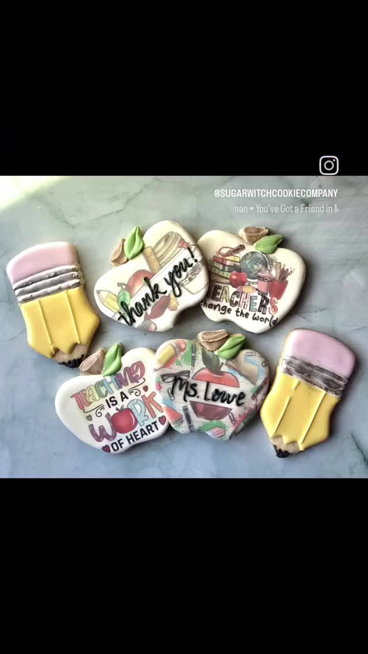 Teacher Appreciation Sugar Cookie Gift Set, Last day of school, Thank you teacher, teach love inspire, best teacher ever video poster
