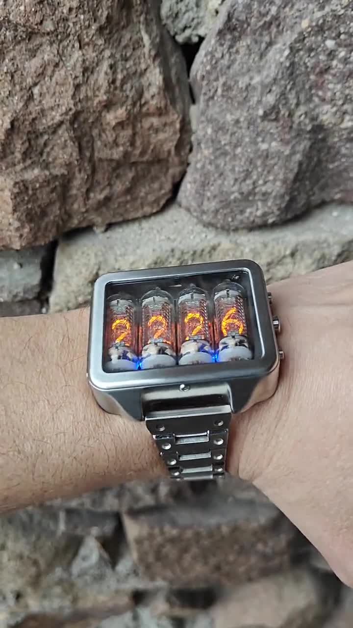 Nixie Watch, Titanium, Handmade, Accelerometer, Made in Italy - Etsy