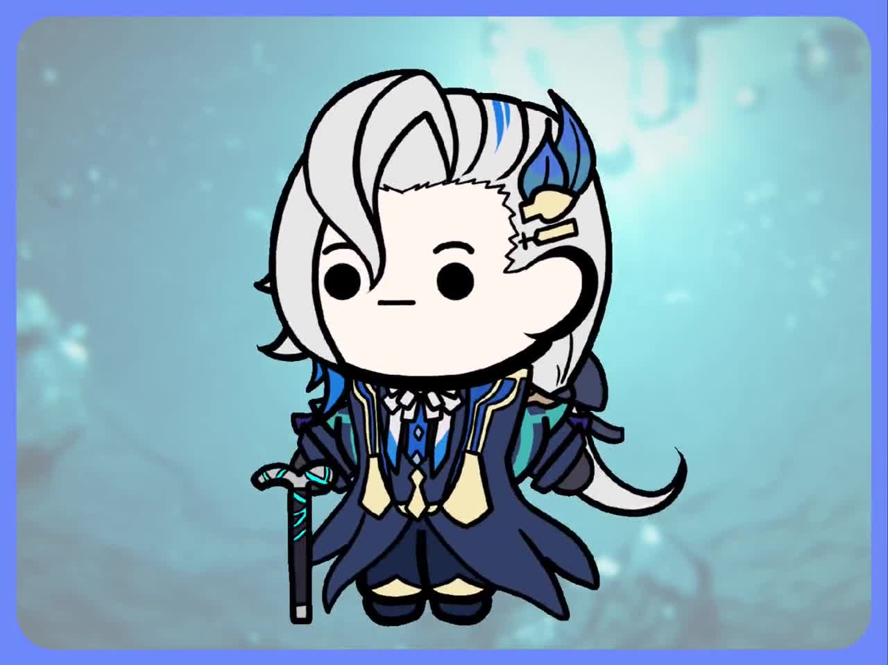 Chibi Animation - Genshin Impact - Neuvillette (gif and png)