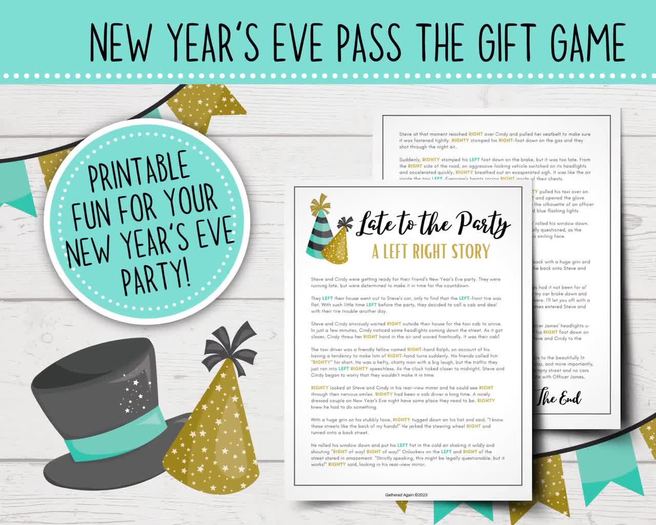 New Years Pass the Gift Game New Years Trivia Game (Download Now