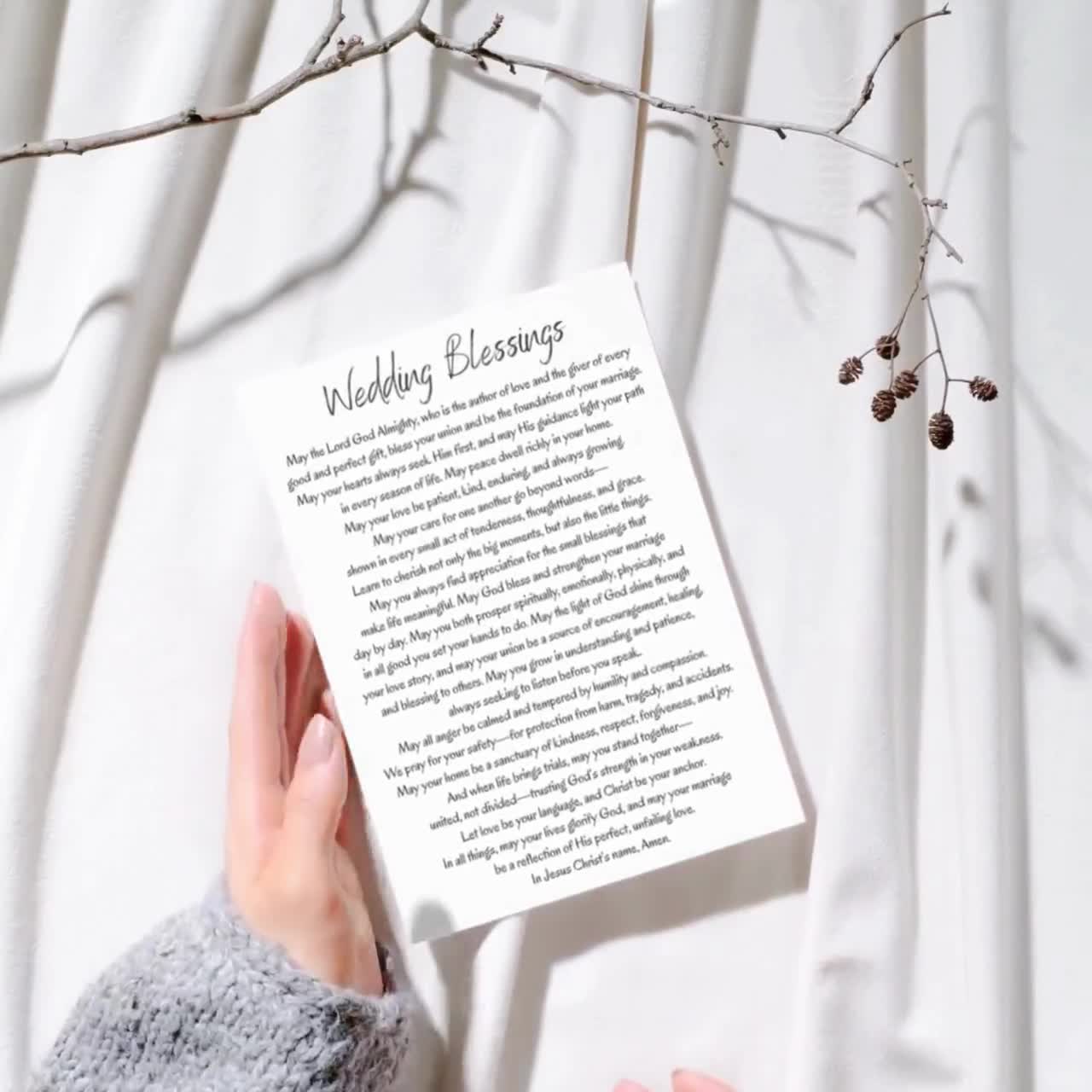 Christian Wedding Blessing Card Printable Instant Download Marriage Prayer  Digital Card Gift for Newlyweds Faith-Based Wedding, image size:1280x1280