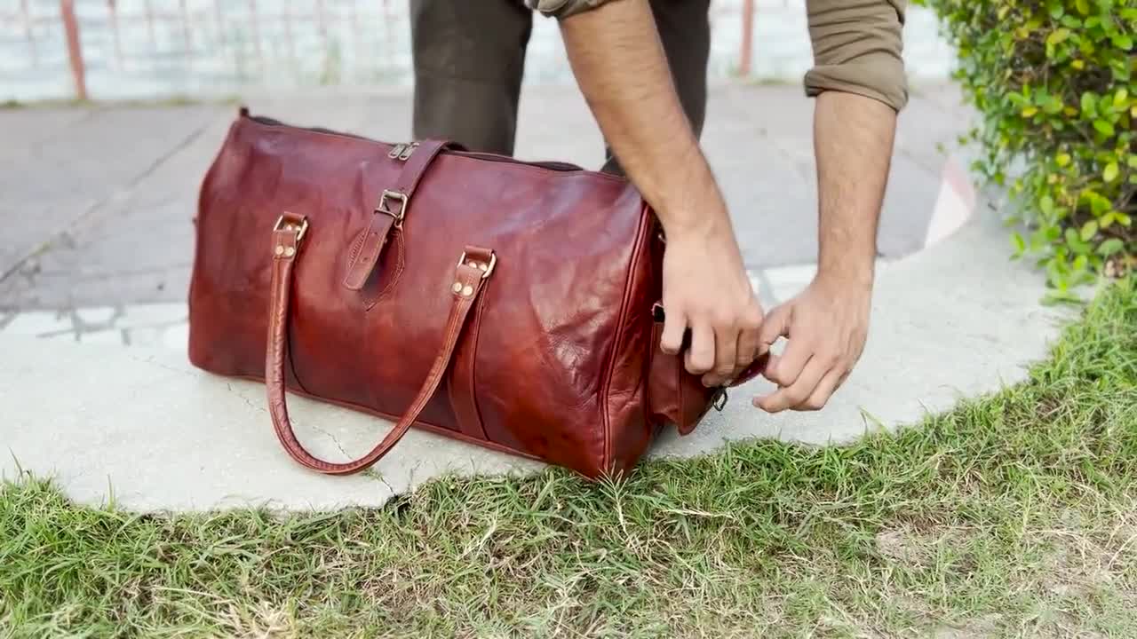 New Personalized Handmade Leather Gym Bag Men Handbag Leather Duffel B –  Unihandmade