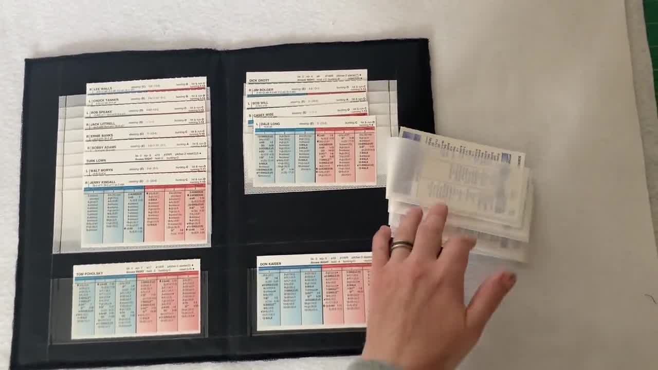 Strat-O-Matic Baseball Card Organizer, Advanced or Basic Play Available,  Optional Custom Colors
