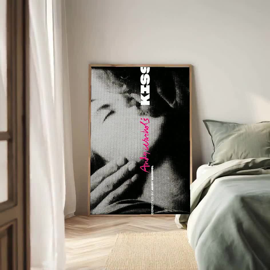 額装品/Kiss 1963年/アンディ ウォーホル/ポスター/アート/インテリア Kiss 1963 Movie Poster, Andy Warhol Wall Art, Vintage Black and