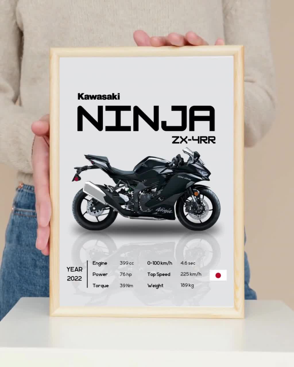 Kawasaki Ninja ZX-4RR Motorcycle Poster: Biker Home Decor - Etsy