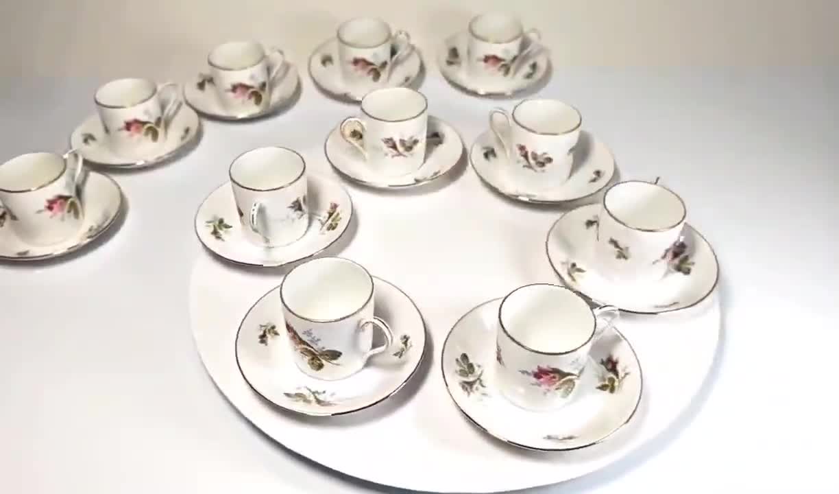 ヴィンテージ ローゼンタール磁器 モスローズ コーヒーカップ、ドイツ