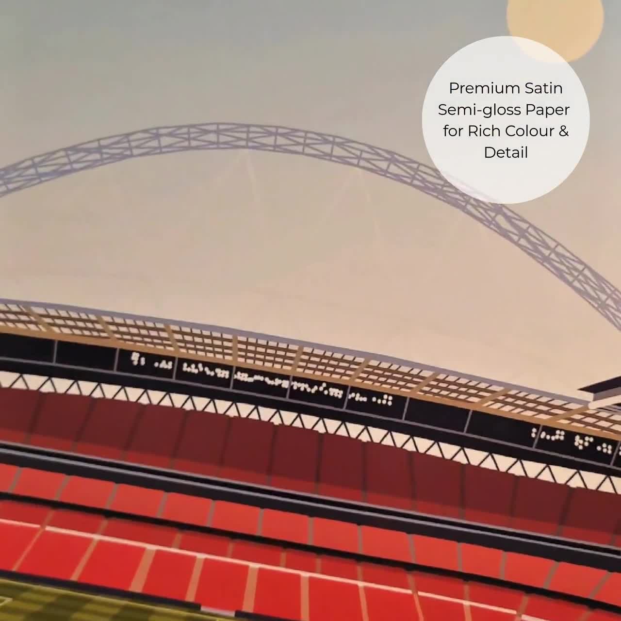 GroundDesigns Stampa Artistica Wrexham AFC: Mappa Dello Stadio Racecourse, Poster A3 Vintage Per Tifosi