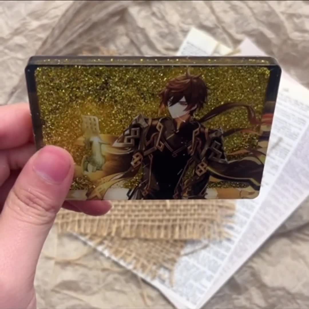 Figurka akrylowa Zhongli Quicksand, figurka akrylowa Genshin Quicksand dla fanów, akcesoria anime, wykwintne prezenty, ozdoby na biurko. video poster