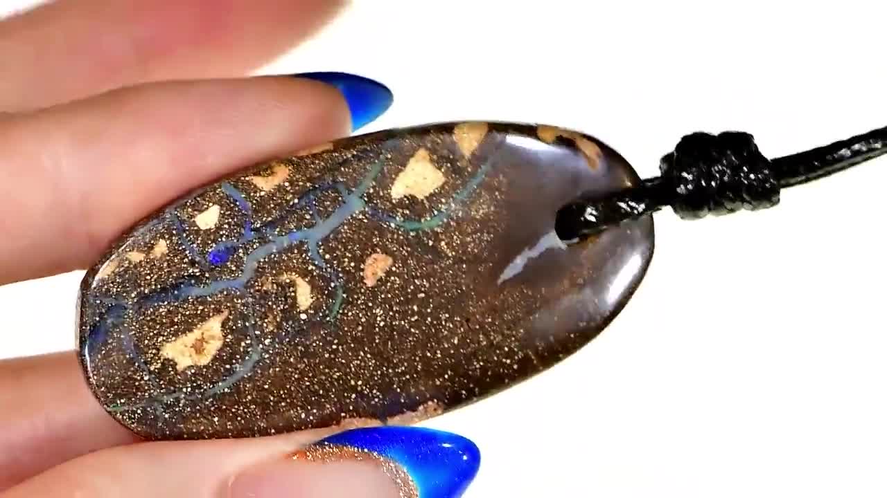 Large Boulder Opal Pendant 85 ct - Opal Galaxy