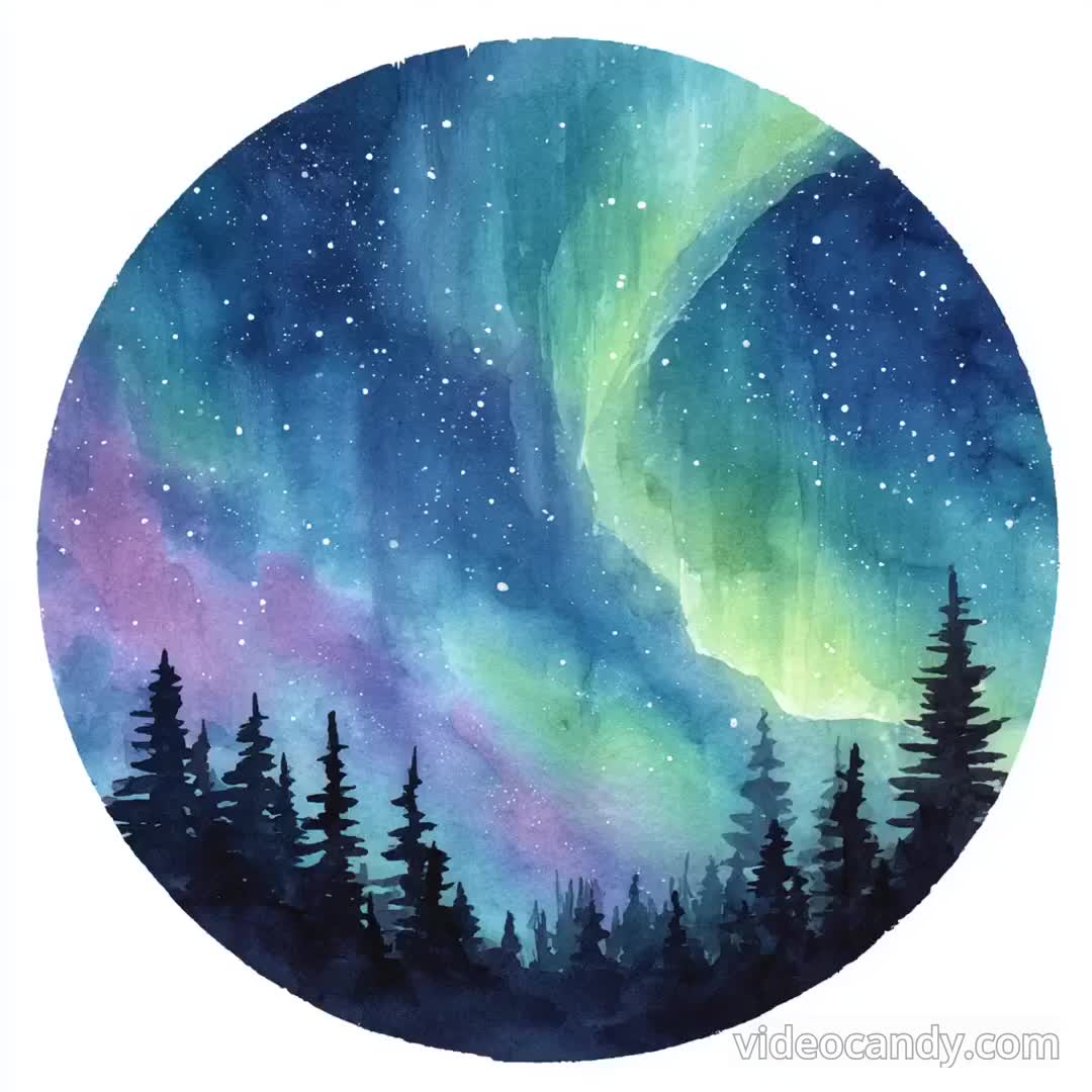 癒やしの絵画＊あの日のオーロラ　流星　銀河　宇宙　星　森　ヒーリング　夜空 癒やしの絵画＊あの日のオーロラ 流星 銀河 宇宙 星 森 ヒーリング