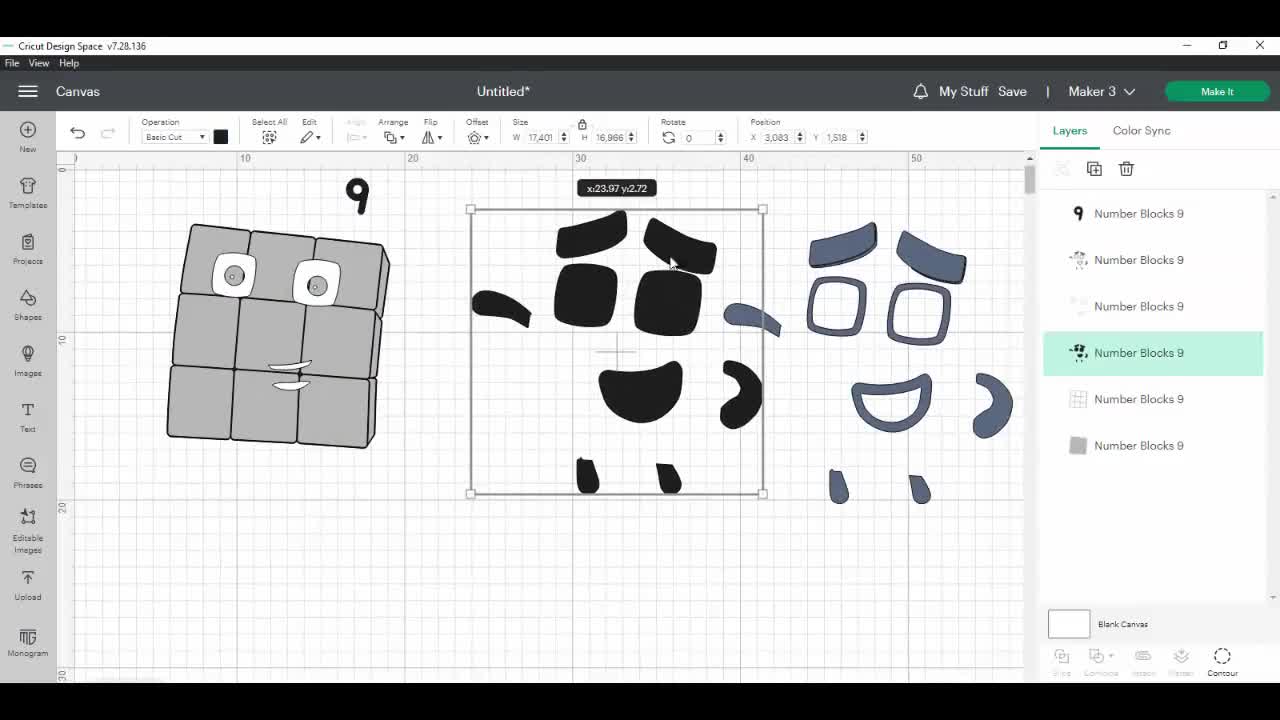 Number Blocks 2 SVG Cut File, Layered Cutting File, Number Blocks SVG