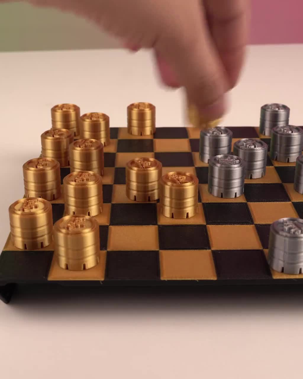Modern Minimalist Checkers Set | Custom 3D Printed Board Game video poster