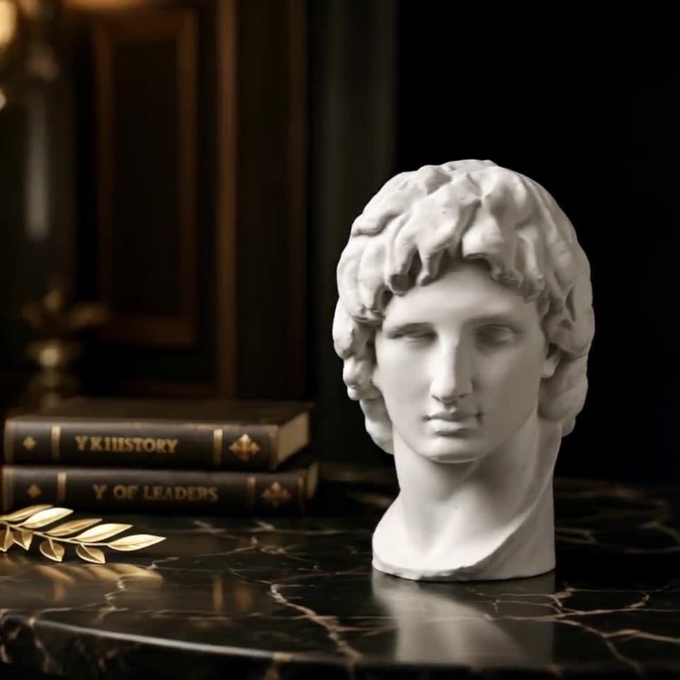 Alexander the Great Desk Statue - 3D Printed Bookshelf Decor