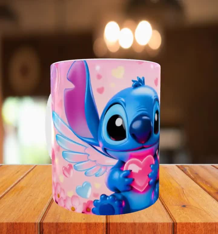 Envoltura para taza con puntada de San Valentín, ángel extraterrestre, diseño de sublimación (descarga digital PNG) video poster