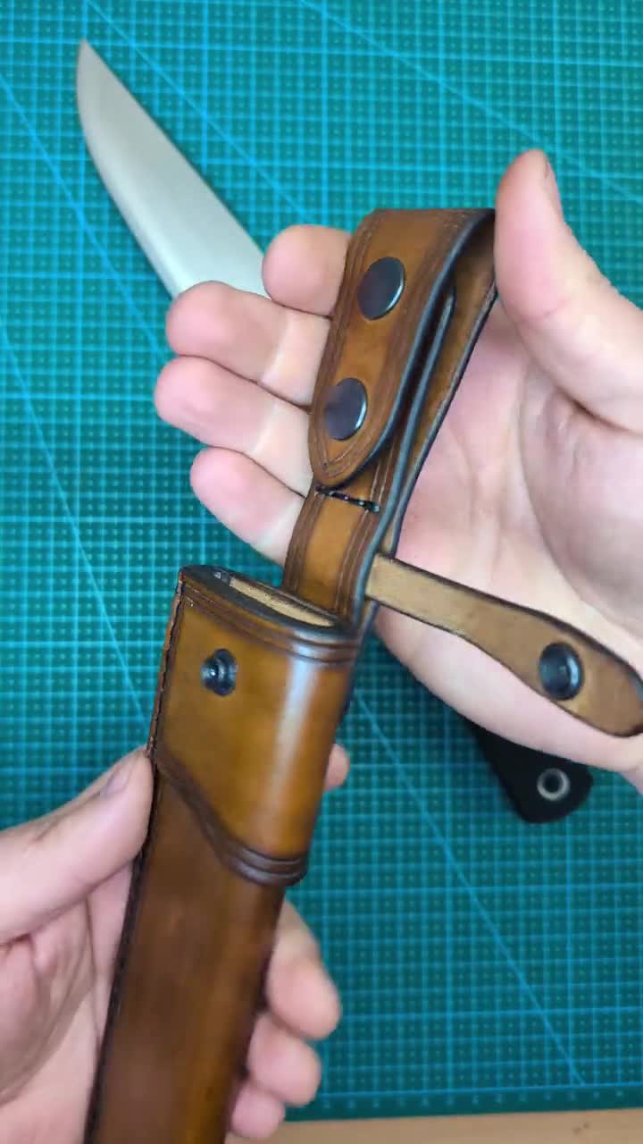 Gaine en cuir pour sécateur Stocker ou cisaille vintage