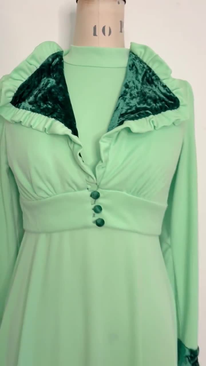 mint green empire waist dress Empire-Waist Sleek Long V-Neck Prom Dress with Train Magenta / 2